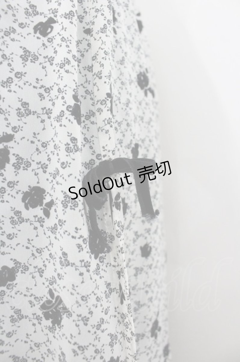 画像3: INGEBORG / フロッキーバラptスカート  ホワイト×ブラック I-26-03-10-085-LO-SK-SA-ZI (3)