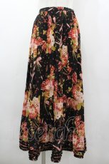 画像1: KANEKO ISAO / フラワーブーケプリーツスカート  ブラック I-26-03-10-086-EL-SK-SA-ZI (1)