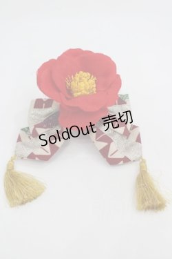 画像1: metamorphose / ハイカラ小町リボンバレッタ  えんじ I-26-03-10-094-ME-AC-SA-ZI