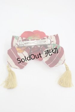 画像2: metamorphose / ハイカラ小町リボンバレッタ  えんじ I-26-03-10-094-ME-AC-SA-ZI