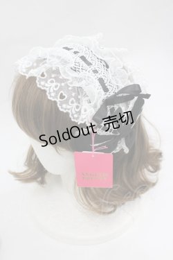 画像1: Angelic Pretty / Heartカチューシャ(無地)  黒Ｘ白 I-26-03-10-097-AP-AC-SA-ZI