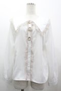 MA*RS / セーラー襟パールビジューボタンブラウス  白 I-26-03-10-010-EL-BL-TE-ZI