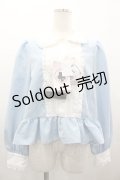 Cherirulu Chocola / MYリボンマルエリブラウス LL サックスＸ白 I-26-03-10-011-GO-BL-SA-ZI