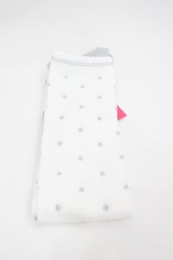 画像1: Angelic Pretty / トウーシューズ風オーバーニー  白Ｘシルバー I-26-03-10-110-AP-ZA-SA-ZI