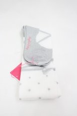 画像2: Angelic Pretty / トウーシューズ風オーバーニー  白Ｘシルバー I-26-03-10-110-AP-ZA-SA-ZI (2)