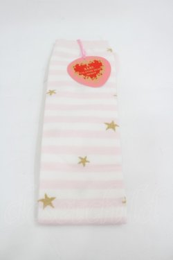 画像1: BABY,THE STARS SHINE BRIGHT / スターダストボーダーオーバーニーソックス  ピンクＸ白 I-26-03-10-112-BA-ZA-SA-ZI