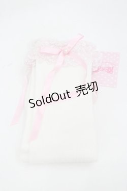 画像1: Angelic Pretty / プリンセスロゴオーバーニー  白Ｘピンク I-26-03-10-118-AP-ZA-SA-ZI