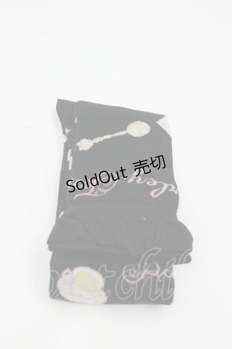 画像2: Shirley Temple / ティーパーティオーバーニーソックス  黒 I-26-03-10-119-ET-ZA-SA-ZI (2)