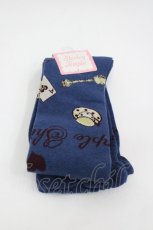 画像1: Shirley Temple / ティーパーティオーバーニーソックス 22~24CM ネイビー　 I-26-03-10-121-ET-ZA-SA-ZI (1)