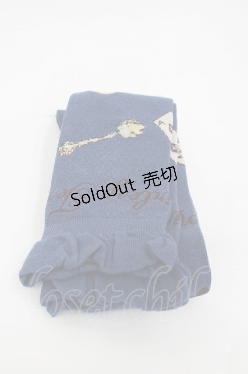 画像2: Shirley Temple / ティーパーティオーバーニーソックス 22~24CM ネイビー　 I-26-03-10-121-ET-ZA-SA-ZI (2)