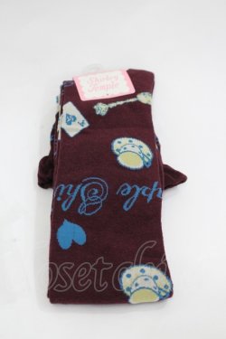 画像1: Shirley Temple / ティーパーティオーバーニーソックス  ブラウン I-26-03-10-123-ET-ZA-SA-ZI