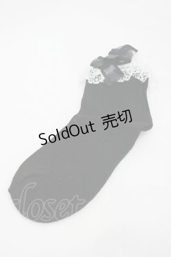 画像2: Hoshibako Works / レースリボンソックス  黒Ｘ白 I-26-03-10-124-LO-ZA-SA-ZI