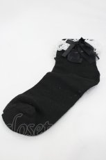 画像2: Hoshibako Works / レースリボンソックス  黒Ｘ白 I-26-03-10-125-LO-ZA-SA-ZI (2)