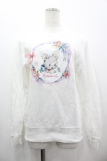 画像1: Nile Perch / うさぎさんプリントトレーナー  白Ｘピンク I-26-03-10-015-LO-TO-SA-ZI (1)