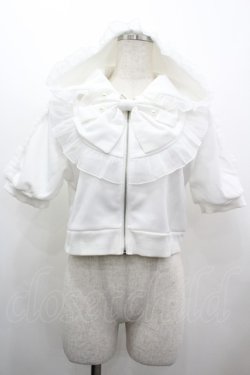 画像1: Princess Melody / りぼん付き半袖ショートパーカー  白 I-26-03-10-017-EL-TO-SA-ZI