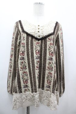 画像3: axes femme / ファーティペット付花柄プルオーバー M グレー I-26-03-10-019-AX-TO-TE-ZI