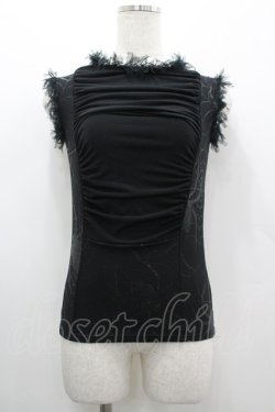 画像1: Qutie Frash / 蜘蛛メッシュタンクトップ  ブラック I-26-03-10-025-QU-TO-SA-ZI