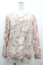 画像1: KANEKO ISAO / 八重桜ちりめんノーカラーブラウス  ピンク I-26-03-10-028-EL-BL-SA-ZI (1)