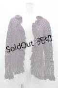 KANEKO ISAO / 透かしニットカーディガン  パープル I-26-03-10-030-EL-TO-SA-ZI