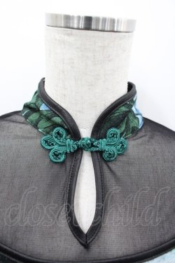 画像3: Ozz On / 風景pt&チュール切替チャイナトップス  ブラック×グリーン I-26-03-12-034-OO-TO-SA-ZI