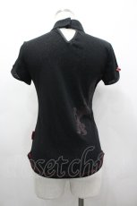 画像2: Ozz On / 龍生地切替チャイナトップス  ブラック×レッド I-26-03-12-035-OO-TO-SA-ZI (2)