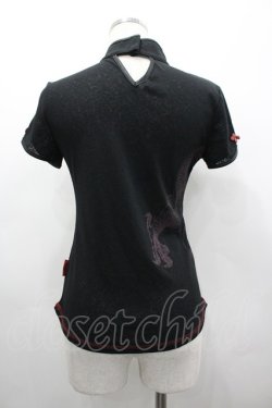 画像2: Ozz On / 龍生地切替チャイナトップス  ブラック×レッド I-26-03-12-035-OO-TO-SA-ZI