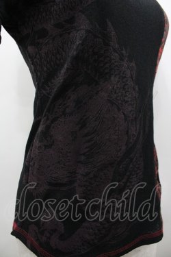 画像3: Ozz On / 龍生地切替チャイナトップス  ブラック×レッド I-26-03-12-035-OO-TO-SA-ZI