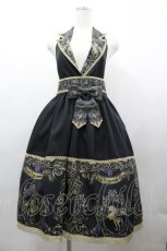 画像1: Royal Princess Alice / Dark Knight Generalサロペット風ジャンパースカート  黒 I-26-03-12-048-LO-OP-SA-ZI (1)