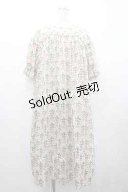 画像1: Maison de minette / ブーケ格子ワンピース  白Ｘブラウン I-26-03-12-053-LO-OP-SA-ZI