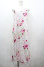画像1: JESUS DIAMANTE / ぼかし薔薇キャミワンピース  白Ｘピンク I-26-03-12-054-JE-OP-SA-ZI (1)