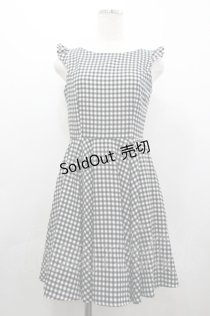 画像1: EDIT COLOGNE(お買取対象外) / ギンガムワンピース  黒×白 I-26-03-12-055-LO-BL-TE-ZI (1)
