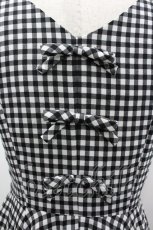 画像3: EDIT COLOGNE(お買取対象外) / ギンガムワンピース  黒×白 I-26-03-12-055-LO-BL-TE-ZI (3)