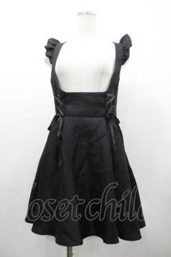 画像1: Secret Honey / サイド編み下げジャンパースカート  黒 I-26-03-12-056-CA-OP-SA-ZI