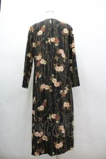 画像2: KANEKO ISAO / 花&蔓柄ちりめん長袖ワンピース  ブラック I-26-03-12-058-EL-OP-SA-ZI (2)