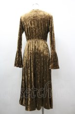 画像2: MARBLE / アンティークブローチ付きベルスリーブワンピース  ブラウンＸ黒 I-26-03-12-061-GO-OP-SA-ZI (2)