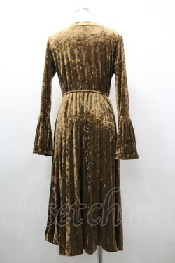 画像2: MARBLE / アンティークブローチ付きベルスリーブワンピース  ブラウンＸ黒 I-26-03-12-061-GO-OP-SA-ZI