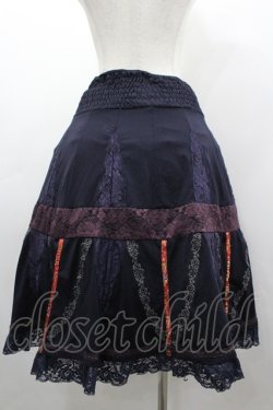 画像2: Ozz oneste / 蝶刺繍&裾レース2wayスカート  ネイビー I-26-03-12-072-OO-SK-SA-ZI