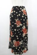 INGEBORG / フラワーシフォンスカート  ブラック I-26-03-12-074-LO-SK-SA-ZI