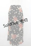 INGEBORG / フラワーシフォンスカート  ブラック I-26-03-12-074-LO-SK-SA-ZI