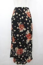 画像1: INGEBORG / フラワーシフォンスカート  ブラック I-26-03-12-074-LO-SK-SA-ZI (1)