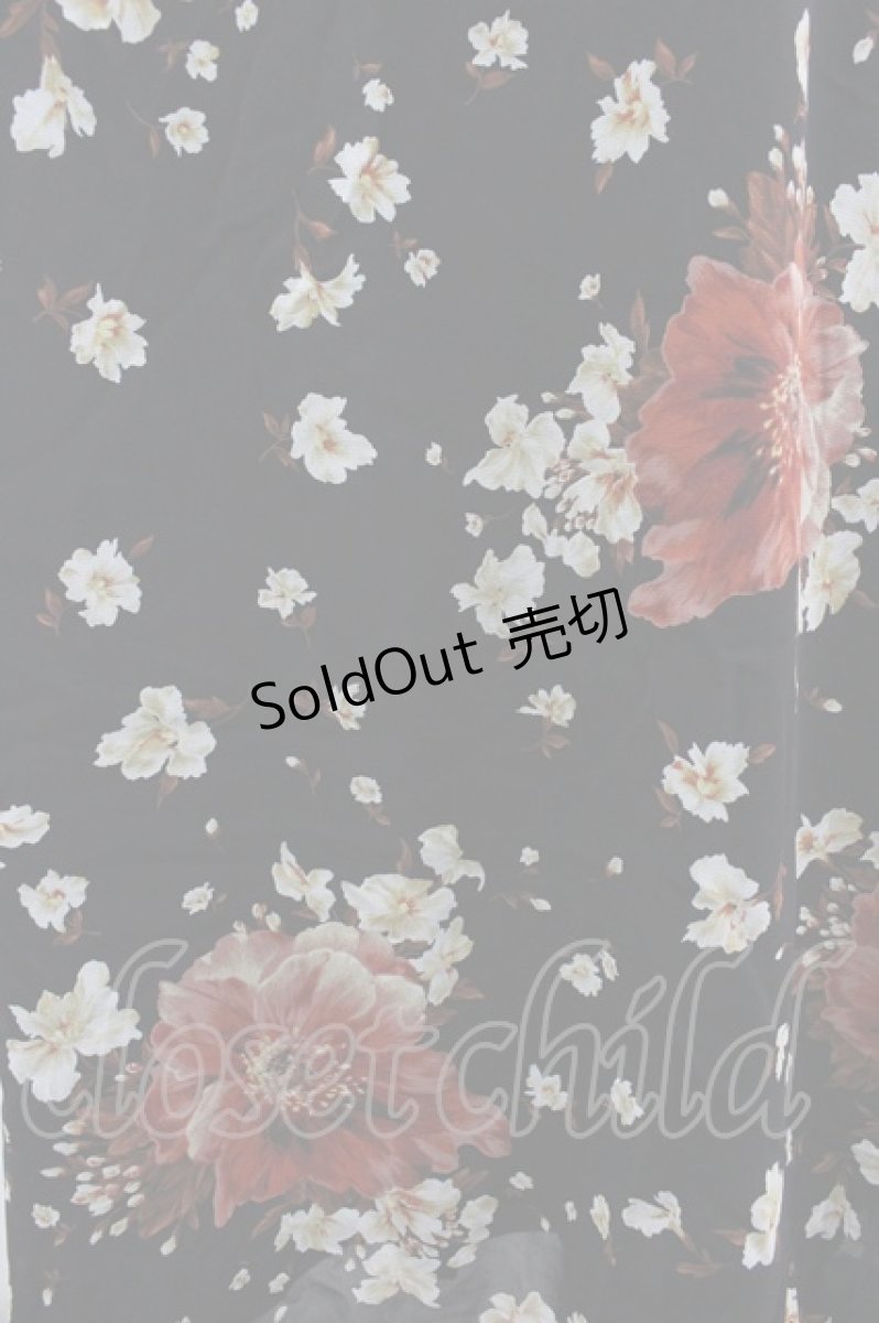 画像3: INGEBORG / フラワーシフォンスカート  ブラック I-26-03-12-074-LO-SK-SA-ZI (3)