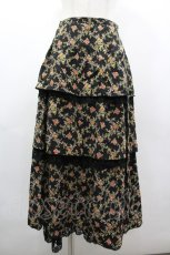 画像1: WONDERFUL WORLD / 花格子ptスカート  ブラック I-26-03-12-075-LO-SK-SA-ZI (1)