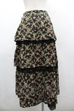 画像2: WONDERFUL WORLD / 花格子ptスカート  ブラック I-26-03-12-075-LO-SK-SA-ZI (2)