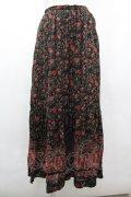 INGEBORG / ツタ花ptスカート M ブラック I-26-03-12-076-LO-SK-SA-ZI