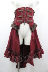 画像1: Ozz oneste / 薔薇刺繍ダブルZIPコルセット  ボルドー I-26-03-12-078-OO-ZA-SA-ZI (1)