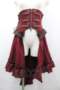 画像1: Ozz oneste / 薔薇刺繍ダブルZIPコルセット  ボルドー I-26-03-12-078-OO-ZA-SA-ZI