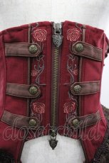 画像3: Ozz oneste / 薔薇刺繍ダブルZIPコルセット  ボルドー I-26-03-12-078-OO-ZA-SA-ZI (3)