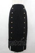 INGEBORG / パールボタン&2つリボンスカート M ブラック I-26-03-12-079-LO-SK-SA-ZI