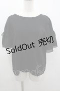 Maison de minette / frill sleeve cutsew（フリルスリーブカットソー）  黒 I-26-03-12-008-LO-TO-SA-ZI
