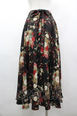 画像2: KANEKO ISAO / 赤い木の実とブーケ柄スカート  ブラック I-26-03-12-081-EL-SK-SA-ZI